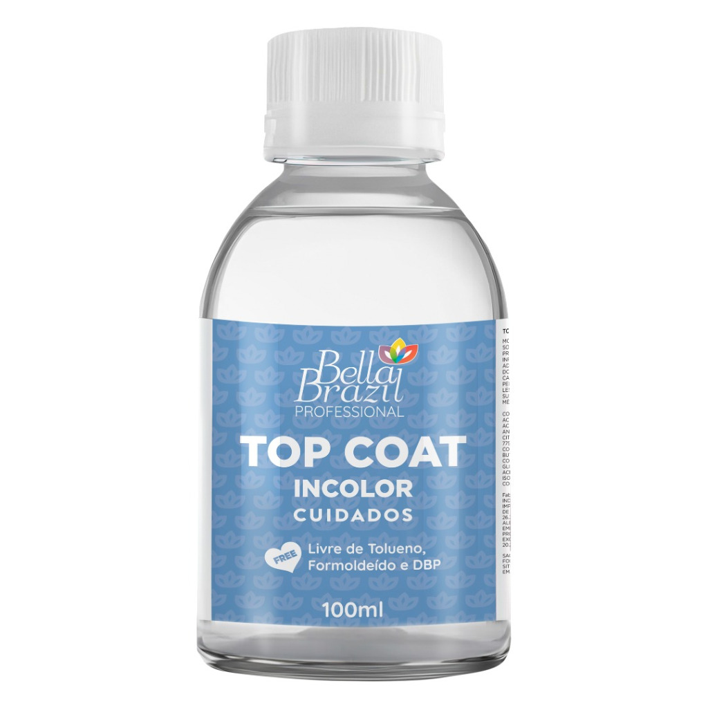 Top Coat Incolor 100ml Bella Brazil Linha Professional Free