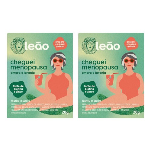 Combo Chá Leão Fases Cheguei Menopausa - 2 Caixas 20 Sachês em Oferta na Shopee
