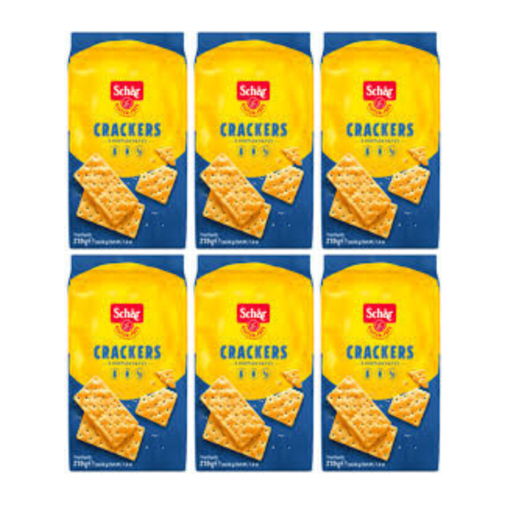 Kit 6 Biscoitos Crackers Sem Glúten e Lactose 210g Schar em Oferta na Shopee