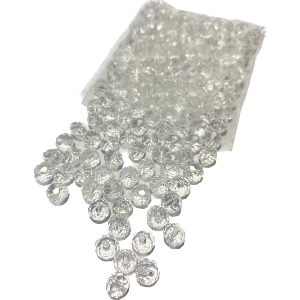 200 contas cristal 8mm Transparente guia umbanda candomblé em Oferta na Shopee