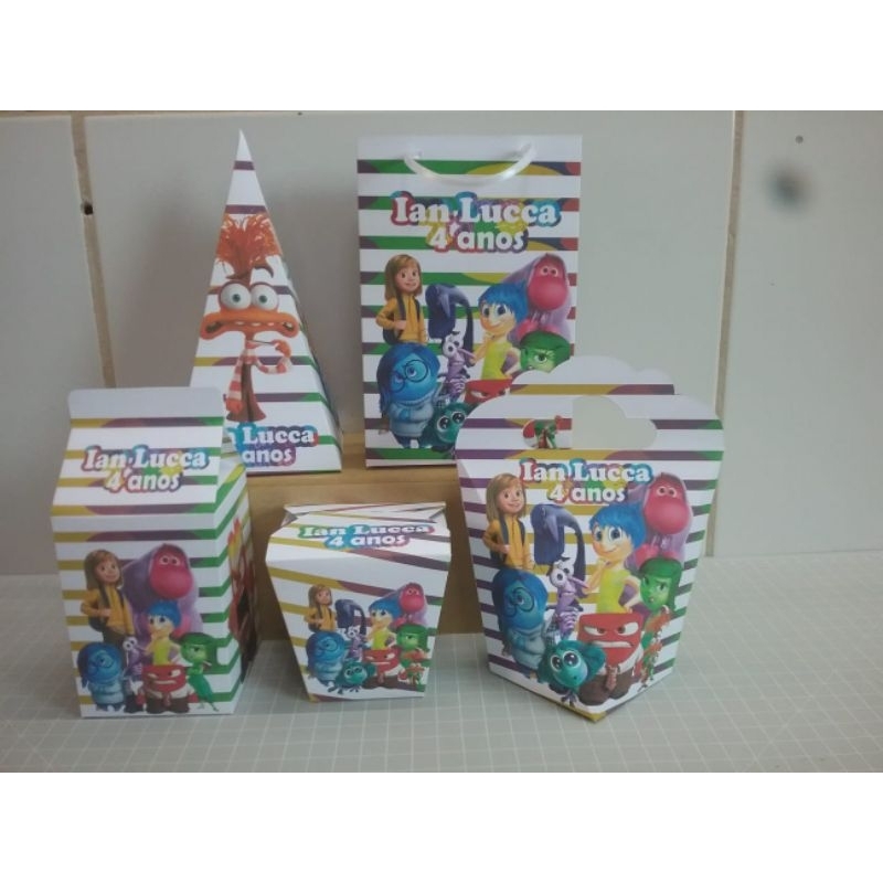 KIT PERSONALIZADOS DIVERTIDAMENTE( PEGUE E MONTE ) /festa divertidamente/caixinhas personalizadas divertidamente