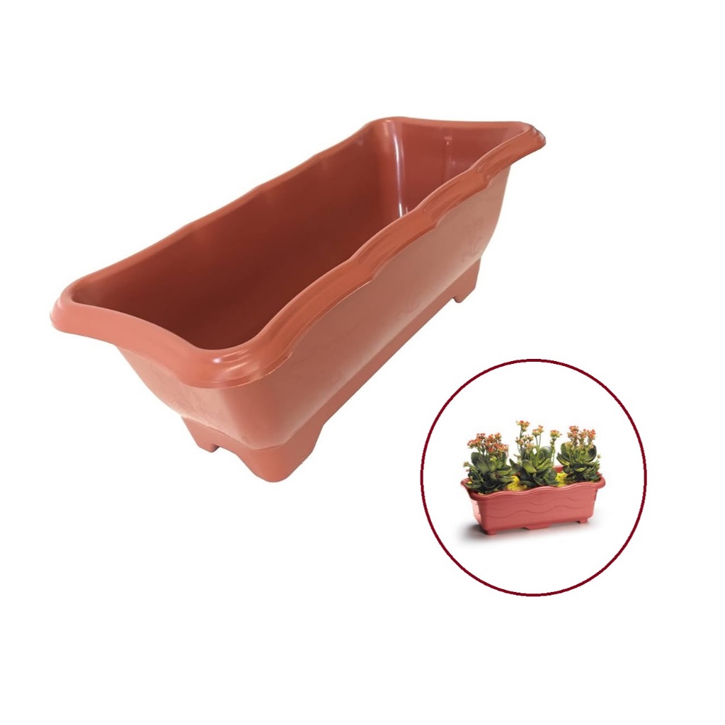 Vaso Jardineira Plástica 37x17x14 Terracota P/ Flores e Plantas