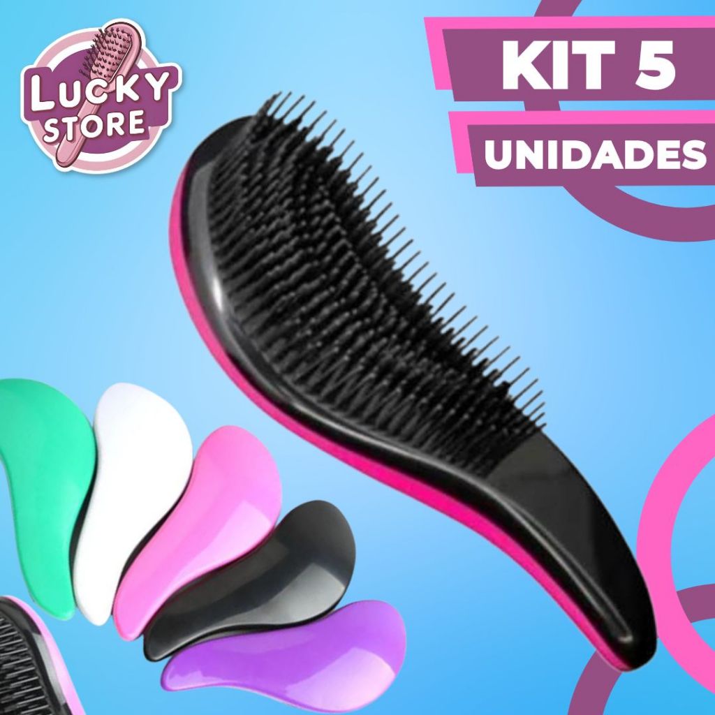 Kit 5 Escovas mágicas para cabelo - Anti Frizz em Oferta na Shopee