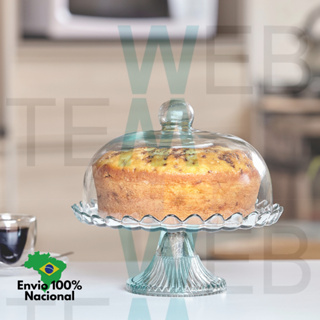 Boleira de Vidro com Pé e Tampa Pétalas de Jasmin 24 cm Vitazza Prato para Bolo, Doces, Sobremesas em Oferta na Shopee