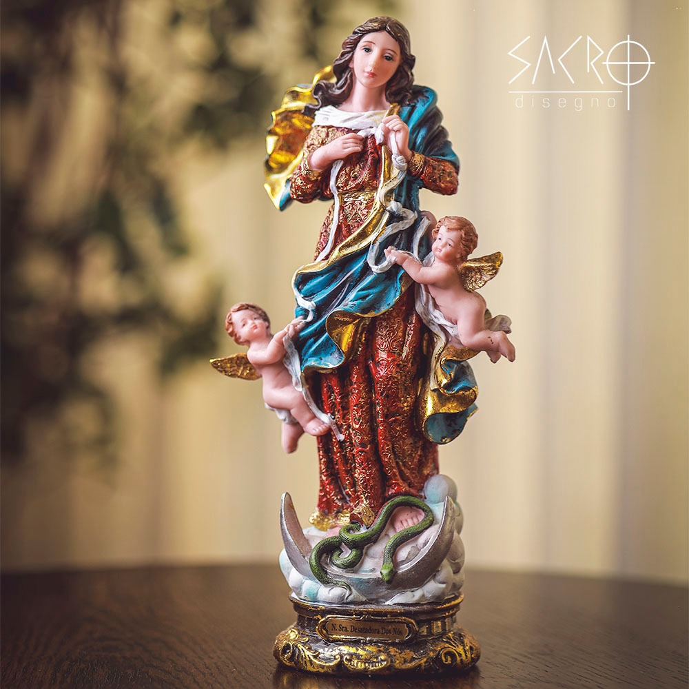 Imagem Nossa Senhora Desatadora Dos Nós 30cm Resina em Oferta na Shopee