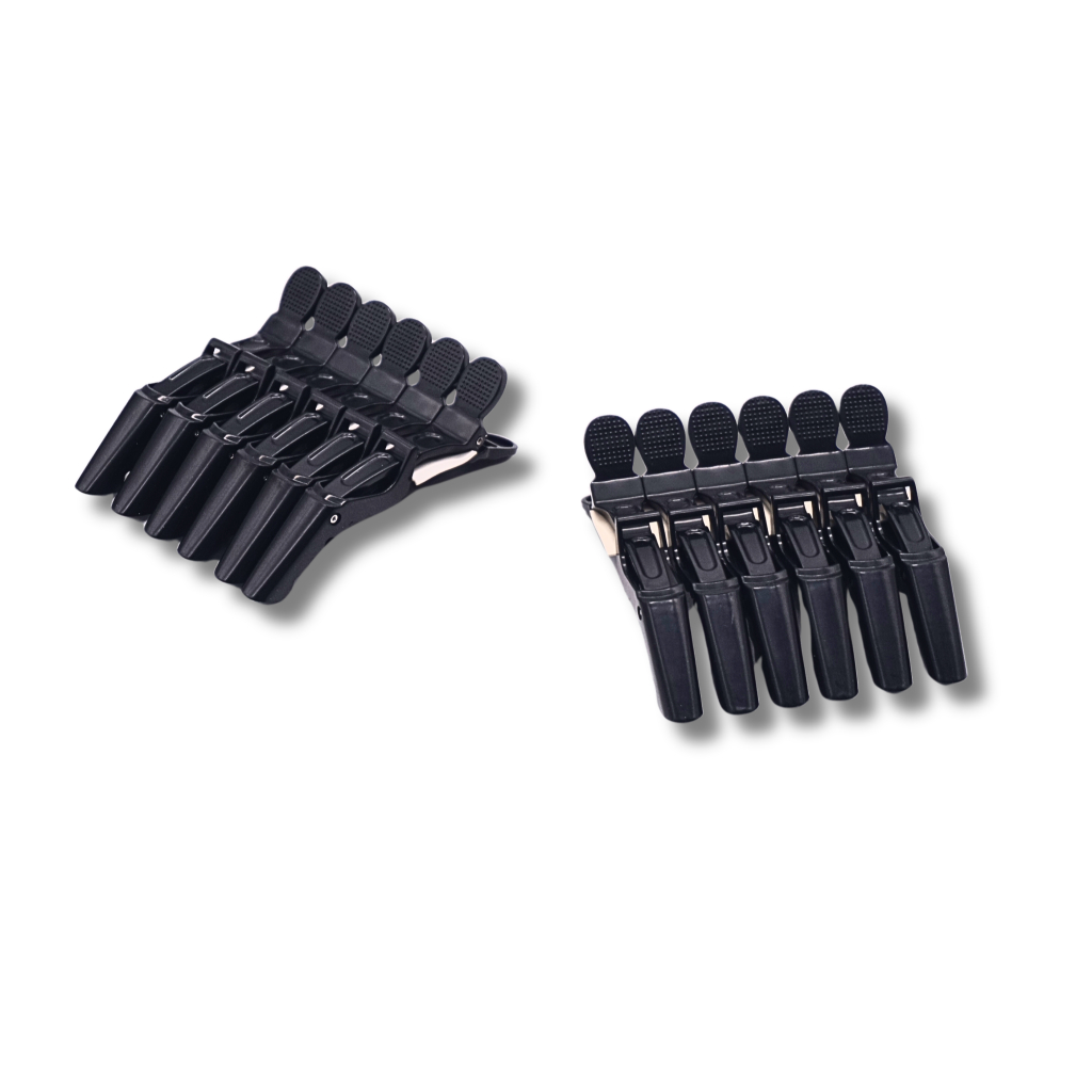 Conjunto com 12 Clips Grampo Presilhas Bico de Crocodilo para Cabelo e Penteado na Cor Preto em Oferta na Shopee