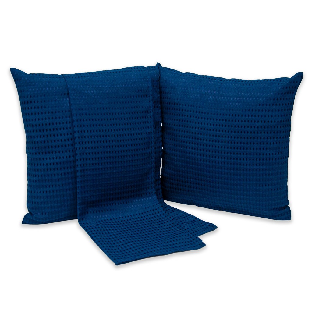 Kit Peseira Queen com 2 Capas de Almofadas Piquet Favinho - Roupa de Cama - Casa Linda Família Feliz