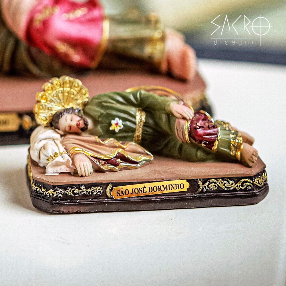 Imagem São José dormindo resina 8cm importado em Oferta na Shopee