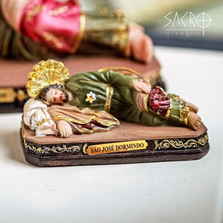 Imagem São José dormindo resina 8cm importado em Oferta na Shopee