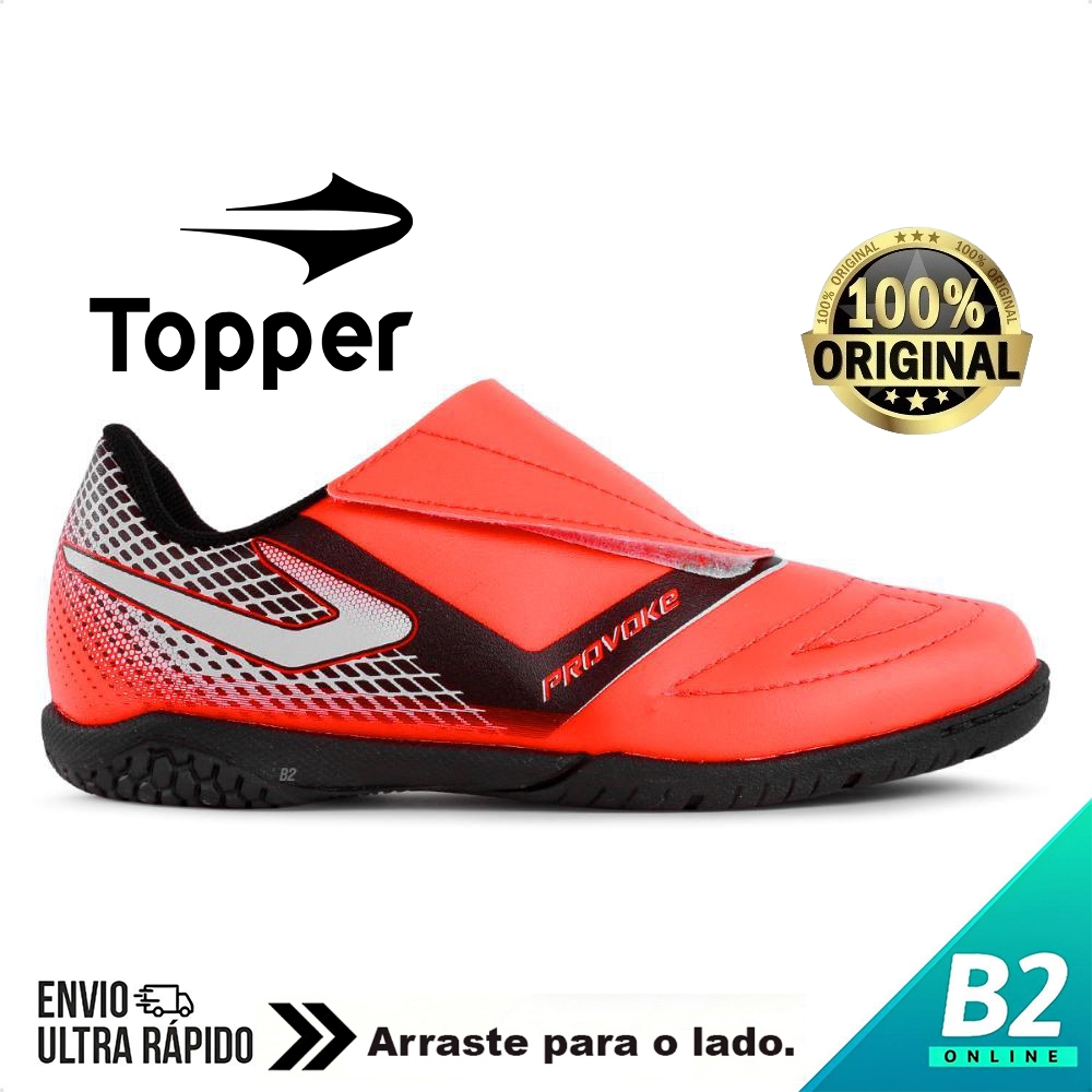 Chuteira Futsal Topper Provoke Infantil Futebol de Salão 100% Original Com Nota Fiscal e Garantia