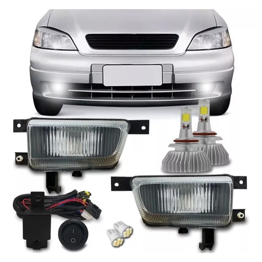 Kit Farol Milha Astra Hatch Sedan 98 99 00 01 02 + Super Led H3 6k