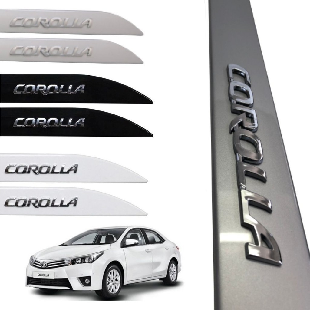 Jogo Friso Lateral Corolla 2012 A 2021 Cromado Cor Original Escrita Alto Relevo Cromado em Oferta na Shopee