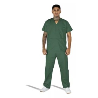 Conjunto Hospitalar Médico Veterinário Pijama Cirúrgico Brim Unissex em Oferta na Shopee