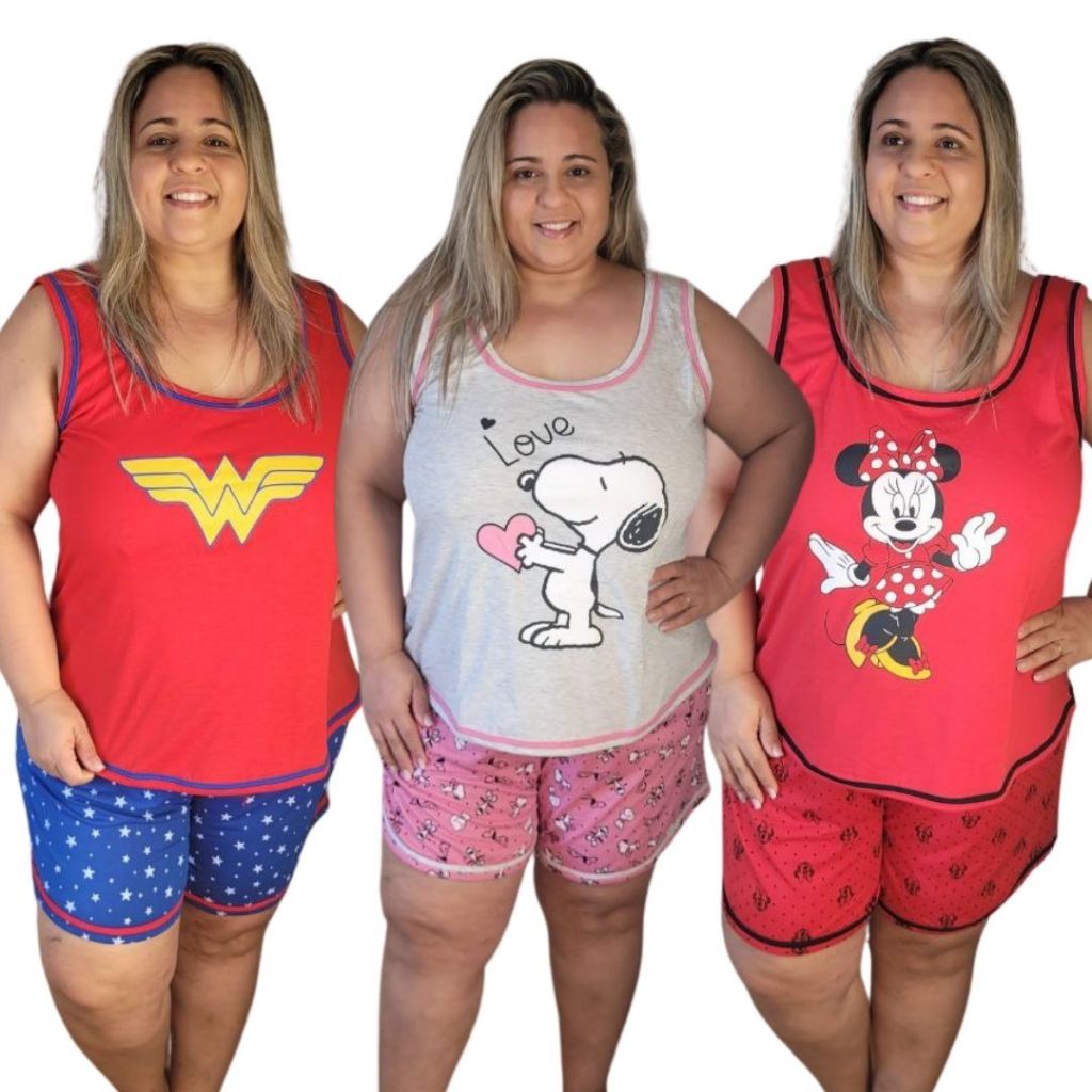 Baby Doll Plus Size Regata / Baby Doll Feminino / Roupa de Dormir