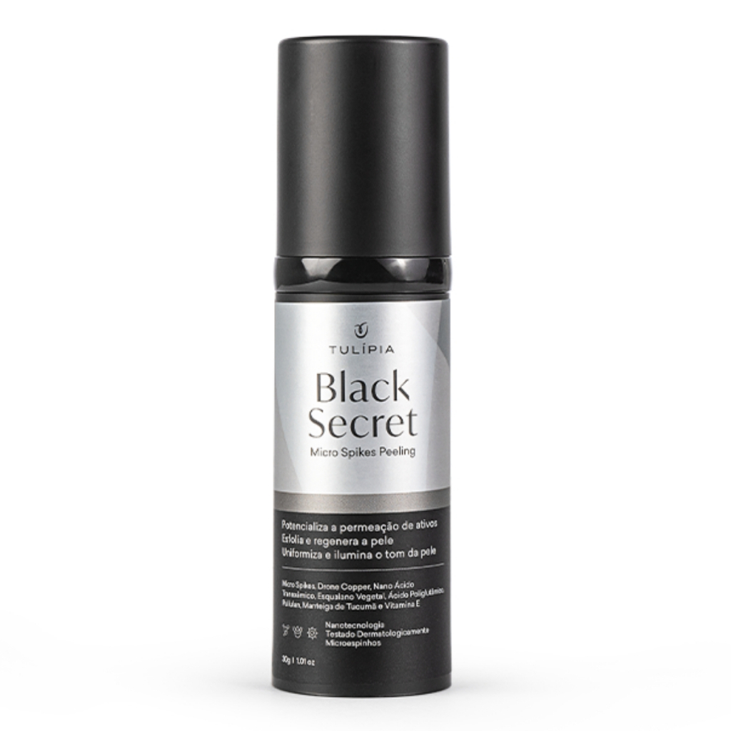 Peeling Serum Clareamento Pele e Reduz Cicatrizes de Acne Black Secret Micro Spikes 30g Tulipia