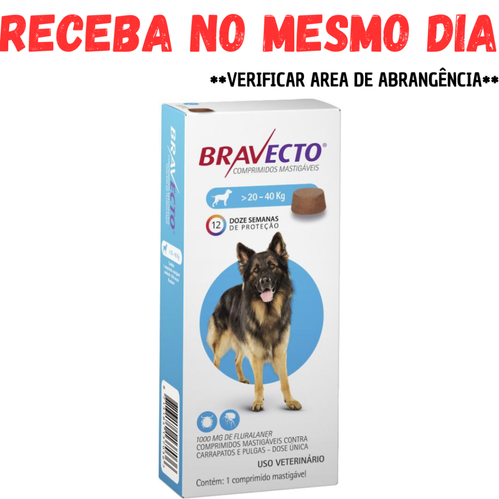 Bravecto Para Cães 20 A 40 kg - ORIGINAL E COM NOTA FISCAL