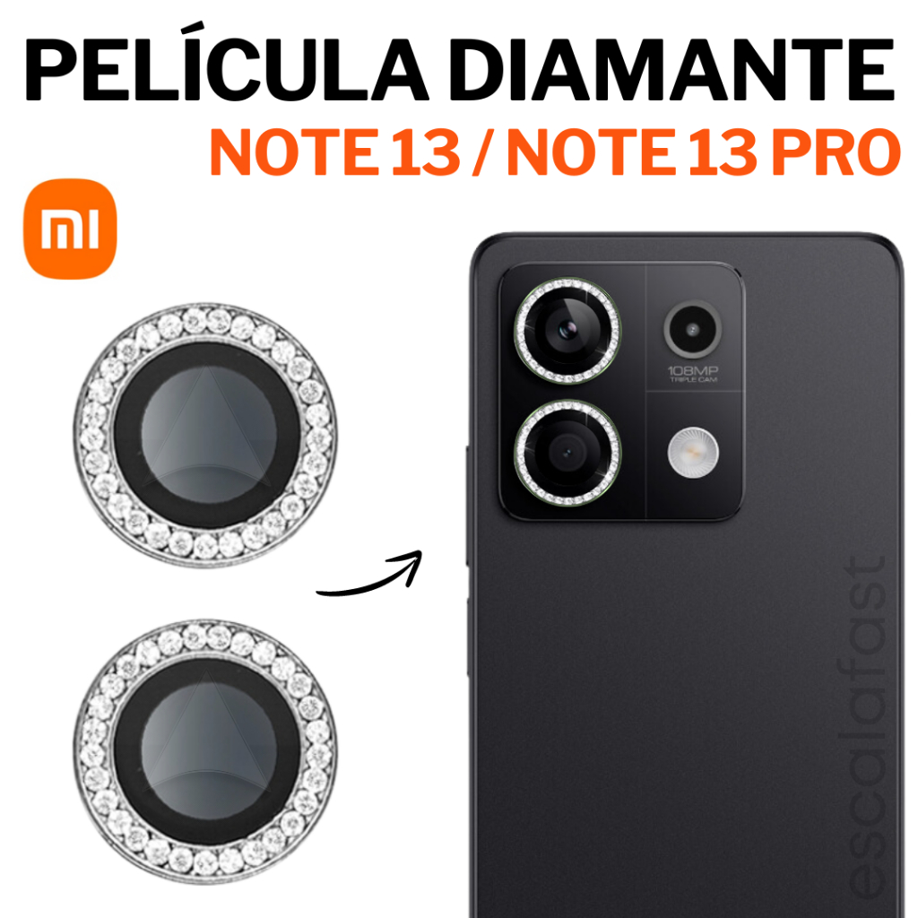 KIT Película Lente Proteção da Câmera Para Xiaomi Redmi Note 13 / Note 13 Pro 4G