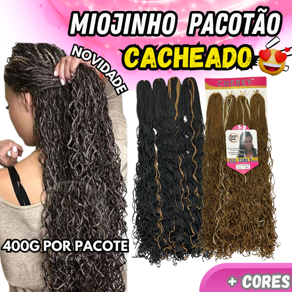 Miojinho Cacheado Pacotão 400g  Trança Kanekalon Estilo Curl Braids Novidade