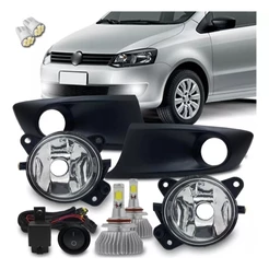 Kit Farol Milha Auxiliar Volkswagen Fox 10 11 12 13 14 + Kit Super Led Hb4 6k
