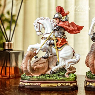 Imagem São Jorge Resina 20cm Importada em Oferta na Shopee