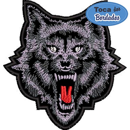 Patch Bordado Lobo Wolf 10x9,5 cm Cód.1549 lobo solitário