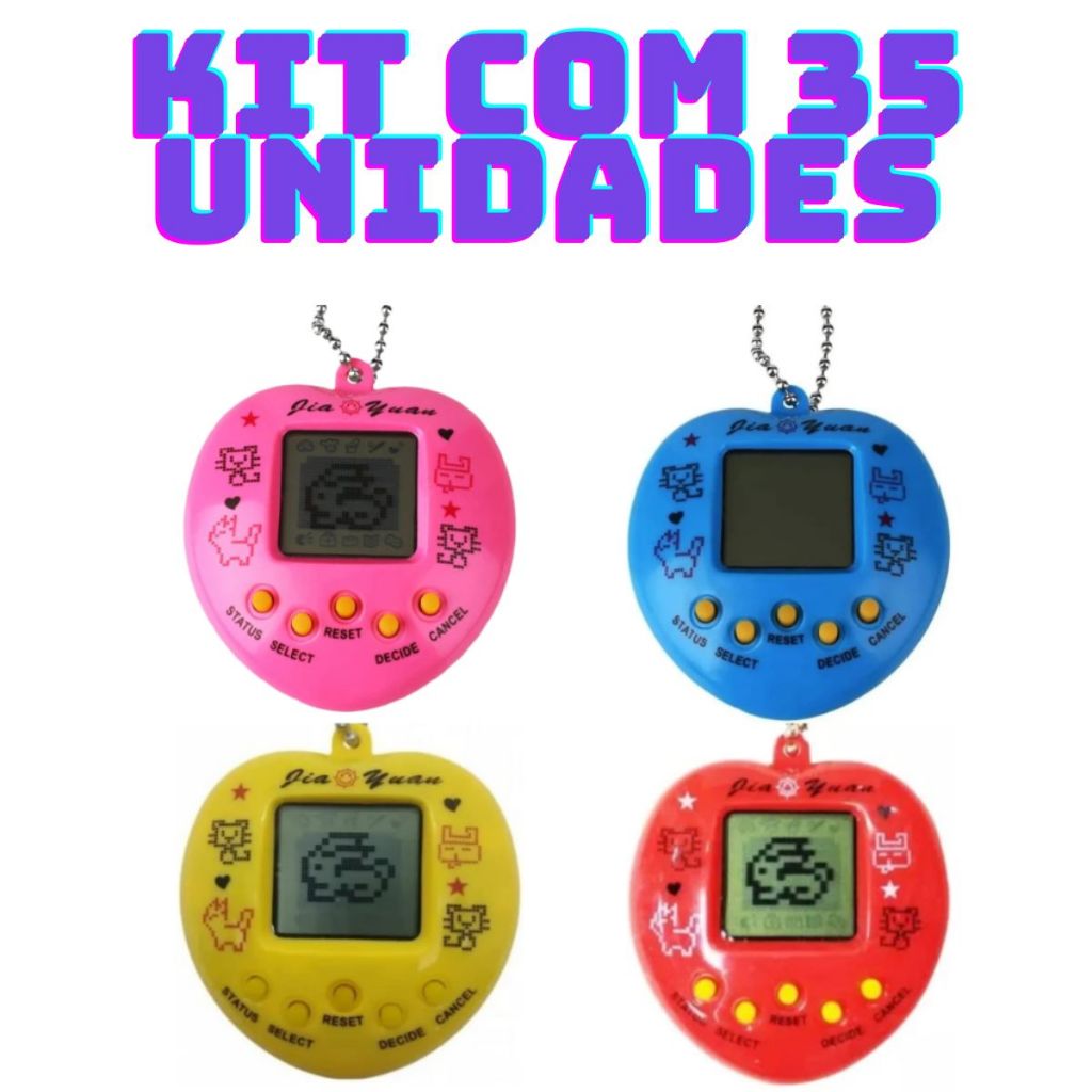 Kit com 35 Bichinho Virtual Original Egg 168 Bichos Em 1 Nostálgico Pet Virtual