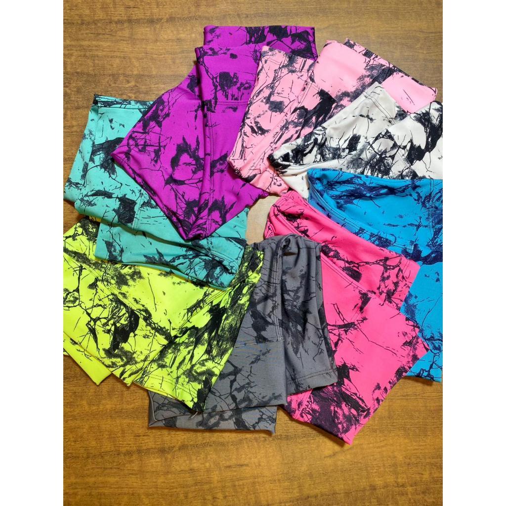 Short Bermuda tie-dye Marmorizada Ciclista Academia em Oferta na Shopee