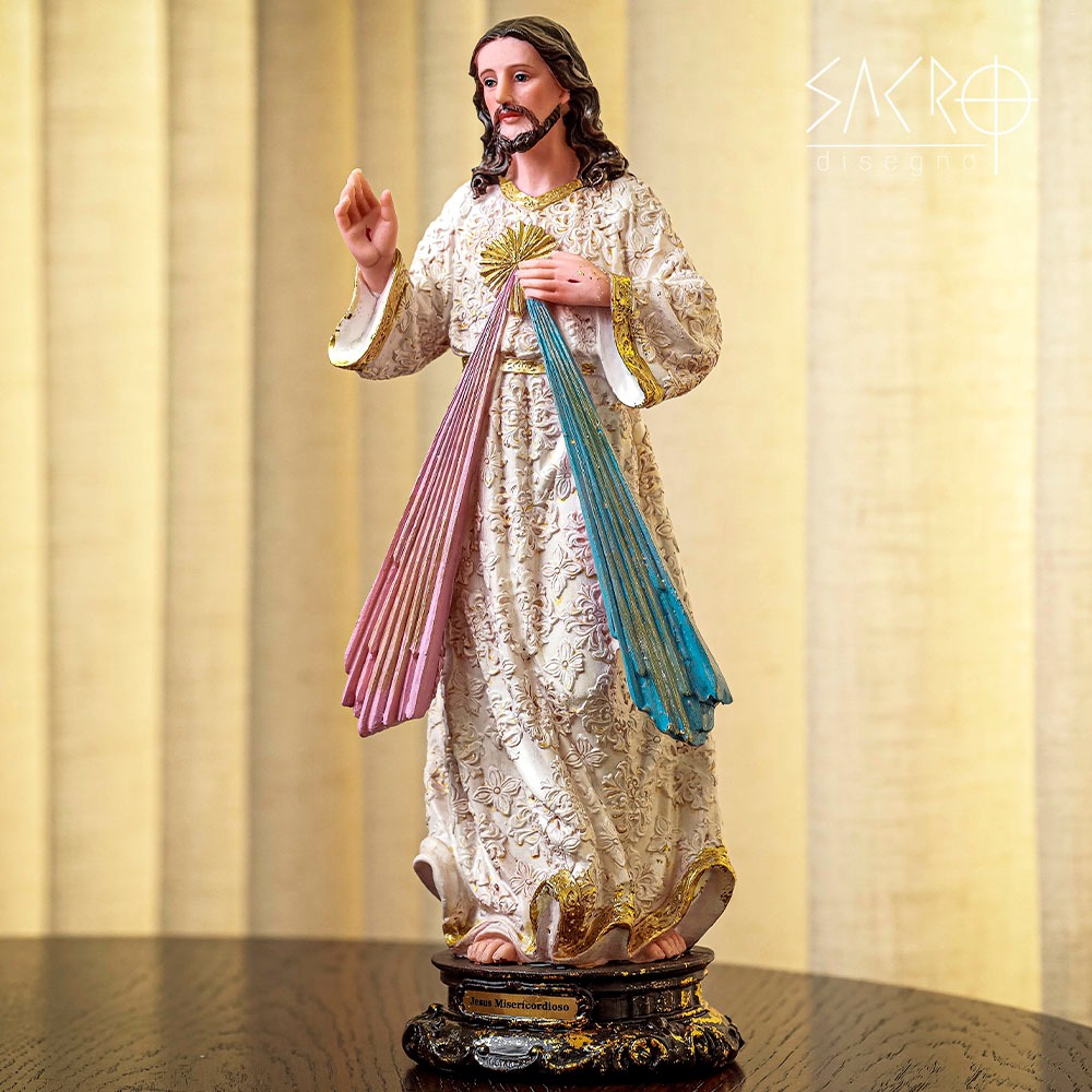 Imagem Jesus Misericordioso Resina Importado 30cm em Oferta na Shopee