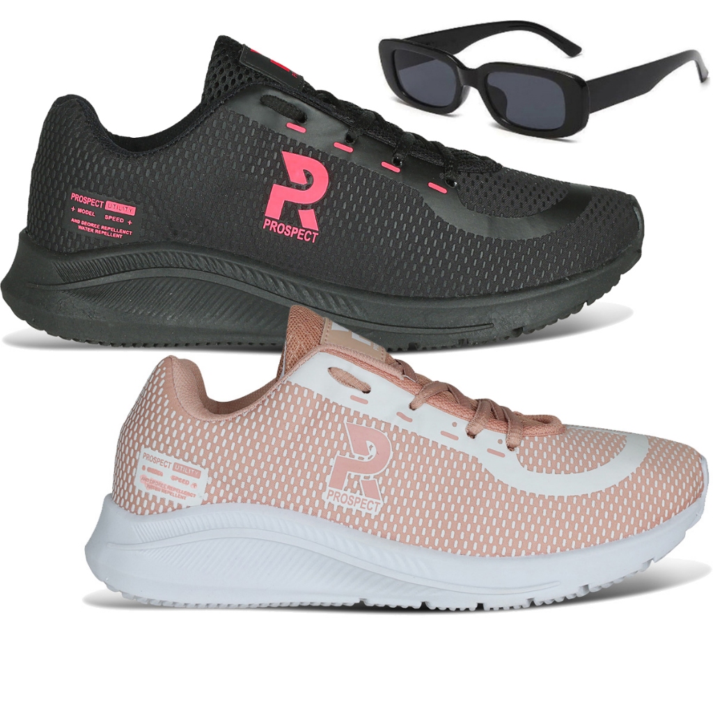 Kit 2 Tênis Feminino Prospect Speed Esportivo Lançamento Mais Vendido + Óculos LojaMarch
