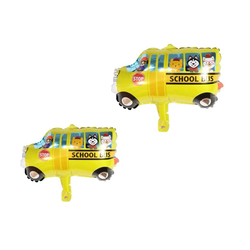 5/10 Mini Balão Ônibus Escolar Animais 30cm