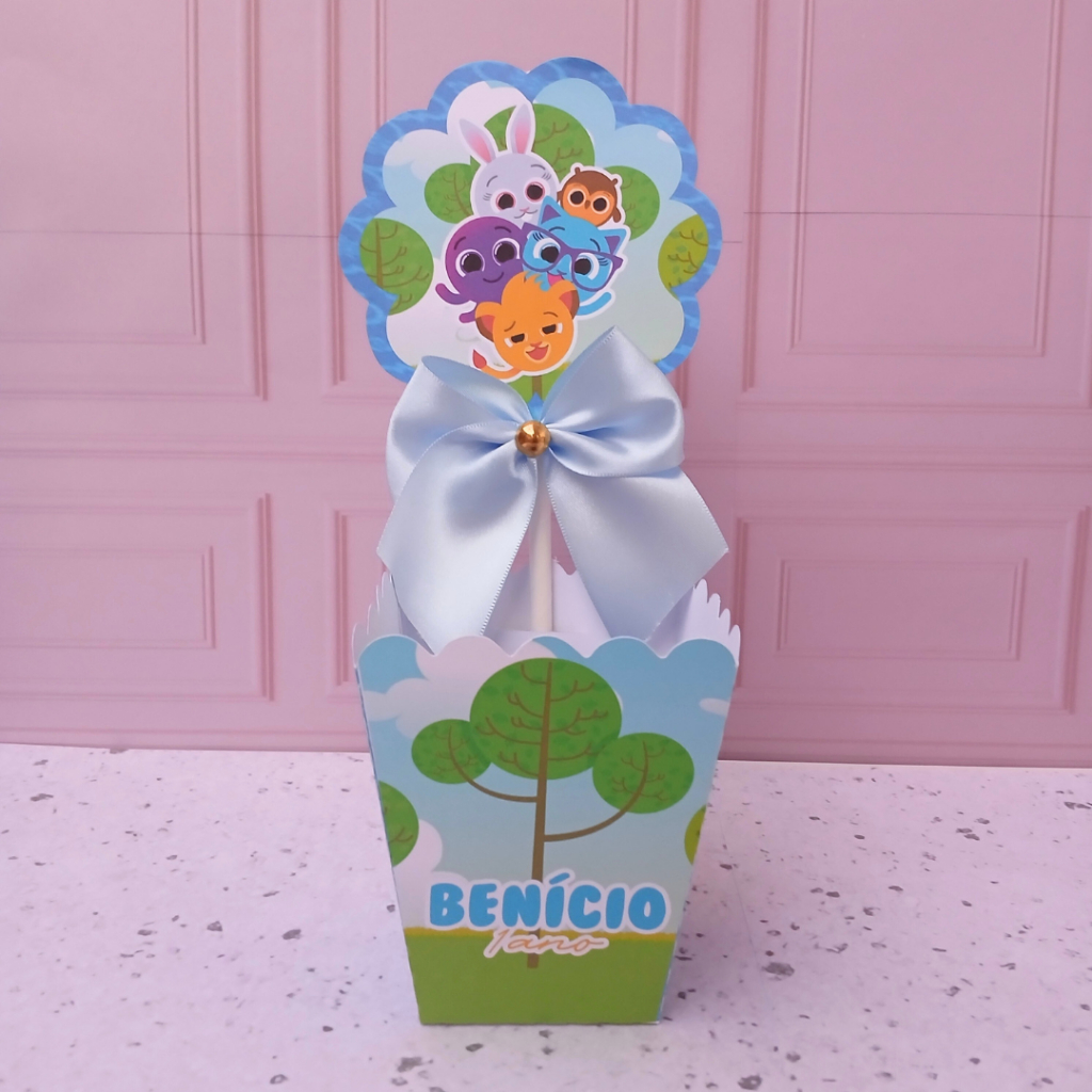 CAIXA CACHEPO / CENTRO DE MESA PERSONALIZADO Bolofofos Menino Lembrancinha Aniversário PEGUE E MONTE