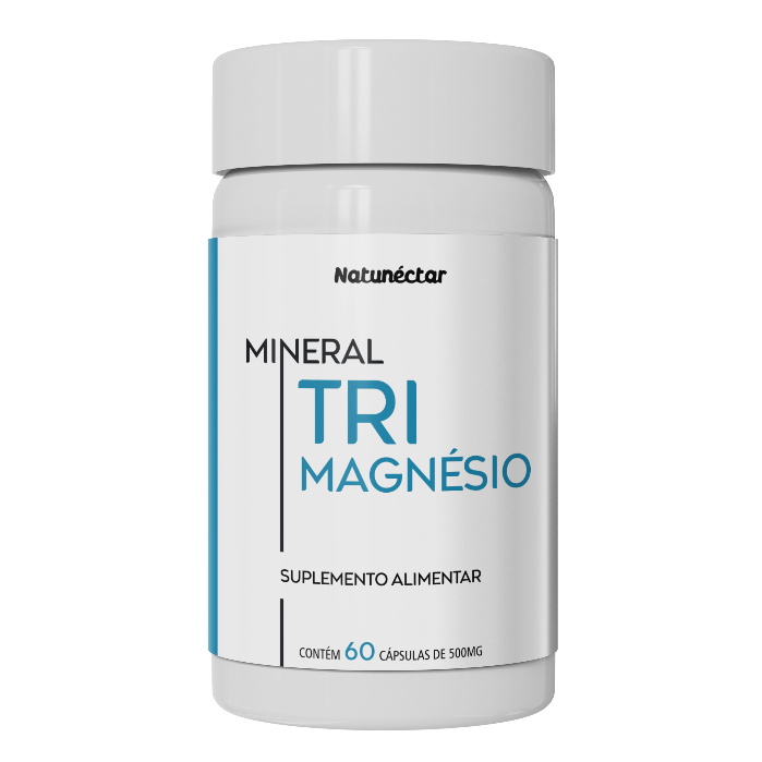 Trimagnésio 500mg - Malato de Magnésio,Taurato Magnésio,Bisglicinato Magnésio. 60 Caps - Natunéctar