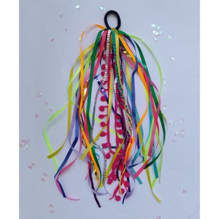 Elástico de cabelo com fitas, Dreads, xuxinha de cabelo, Tiaras e adereços e enfeites de carnaval 2025.