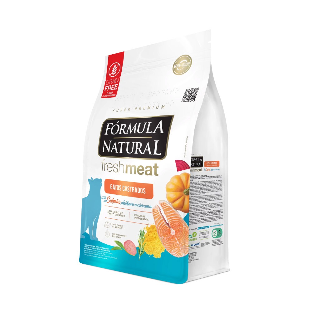 Ração Fórmula Natural Fresh Meat Gatos Castrados Sabor Salmão 1kg Adimax - Pets