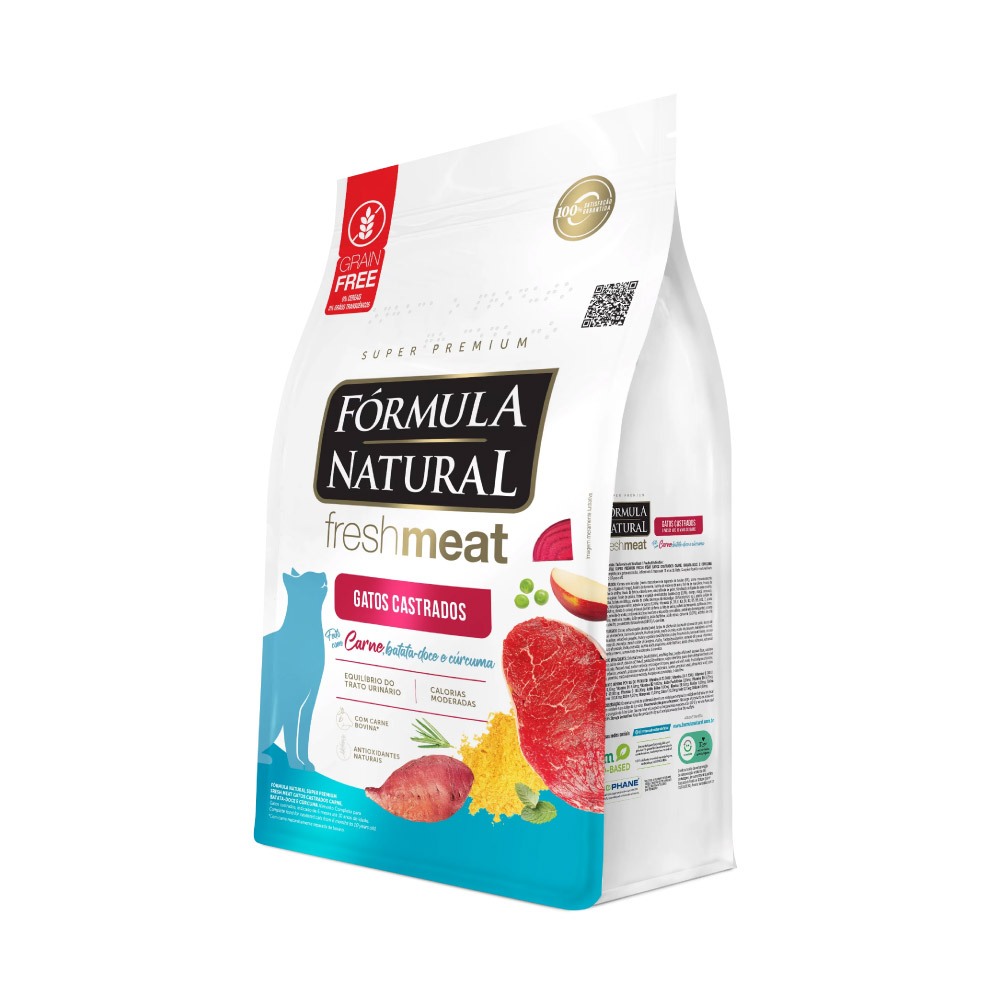 Ração Fórmula Natural Fresh Meat Gatos Castrados Sabor Carne 1kg Adimax