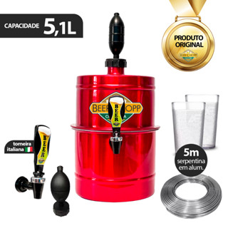 Chopeira Manual de Aluminio Portatil 5,1 Litros Torneira Italiana + 2 COPOS em Oferta na Shopee