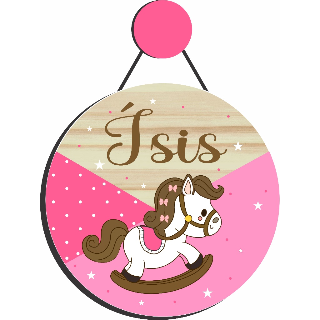 Enfeite Porta Maternidade Cavalo, Égua, Fazendinha, Animais - Nome personalizado. Guirlanda.