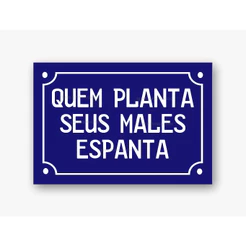 Placa decorativa 20x28 quem planta seus males espanta jardinagem quadro decorativo amo mudinhas