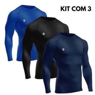 Kit 3 Camisa Termicas Proteção UV Manga Cumprida longa em Oferta na Shopee
