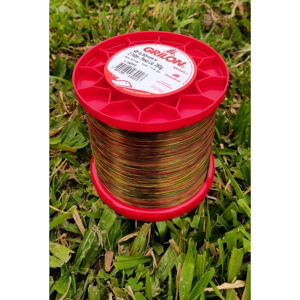 Linha Pesca Artesanato Nylon Monofilamento Grilon Colorida Multicolor Carretel Com 250 Gramas