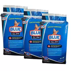 Tapete Higiênico Para Cães Blue Slim 30 Unidades Com 3 Pacotes