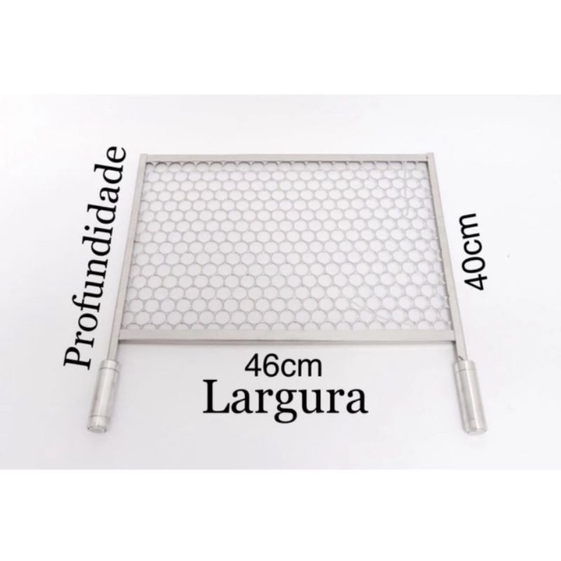 grelha para churrasco 46x40 (sem emenda) assar carne em Oferta na Shopee