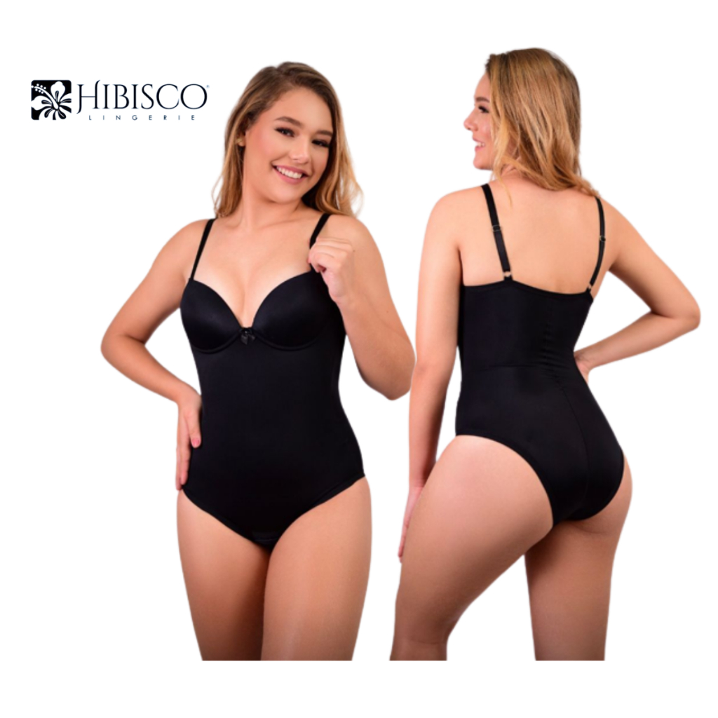 Body Modelador Corporal Com Bojo Em Cetinete Hibisco Lingerie