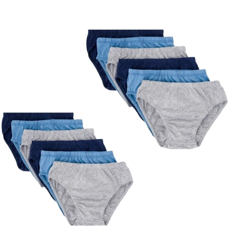 Cueca infantil 100% algodao kit 12 cores sortidas e variadas