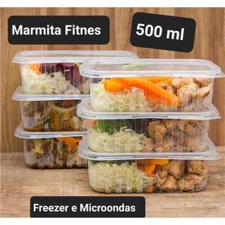Kit Pote Marmita Descartavel 500ml retangular Microondas Freezer 25-50 Unidades Fitness Fit em Oferta na Shopee
