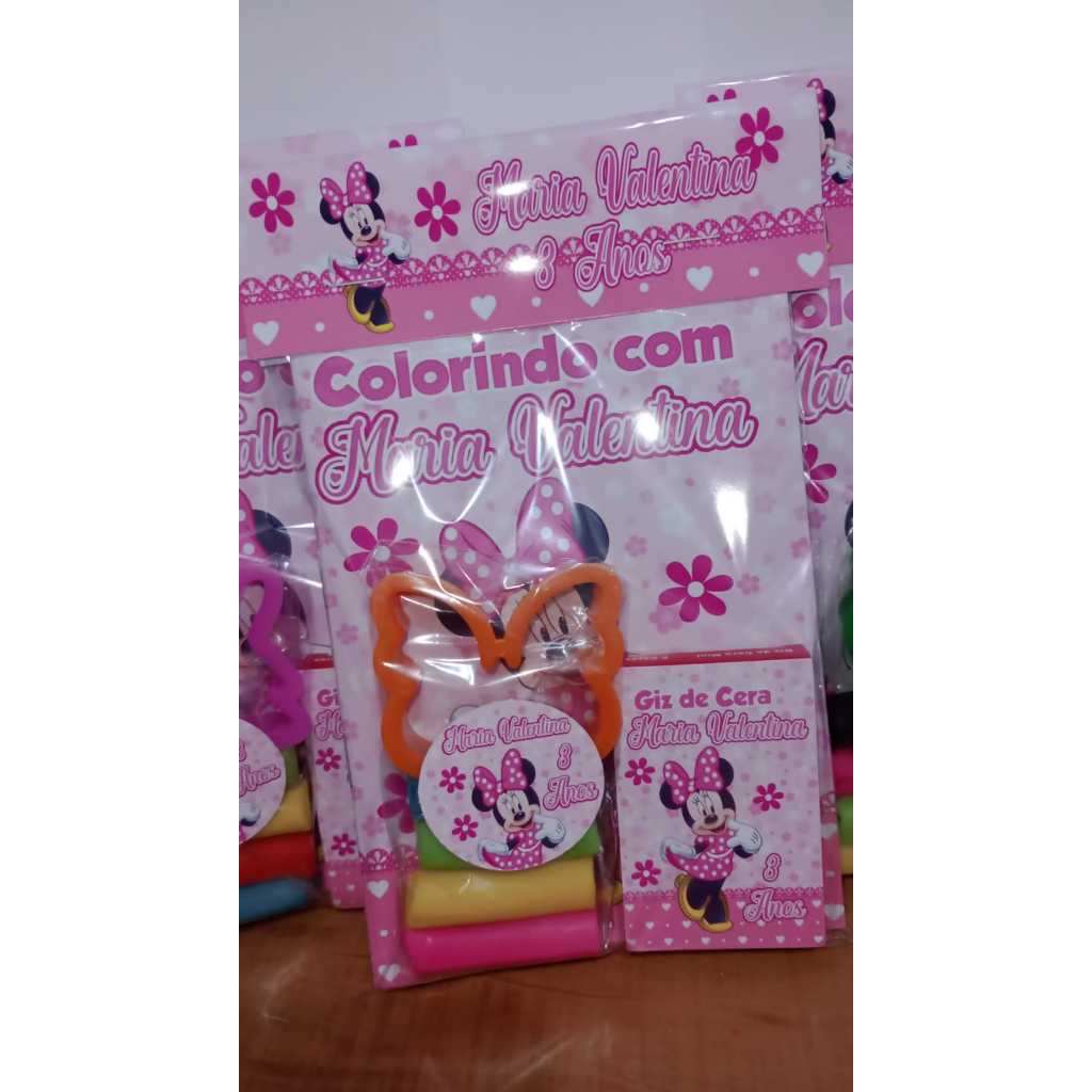 Kit colorir pintar com massinha massa de modelar ROSA OU AZUL personalizado PEQUENO COM MINI GIZ fazemos todos os temas