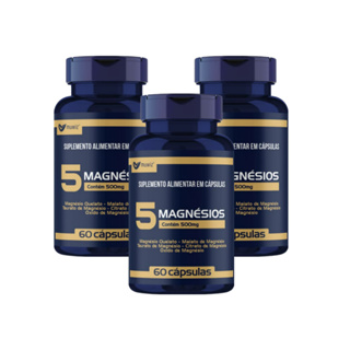 KIT 3x 5 Magnésios (Quelato,Malato,Taurato,Citrato,Óxido) 500mg 60 cápsulas em Oferta na Shopee