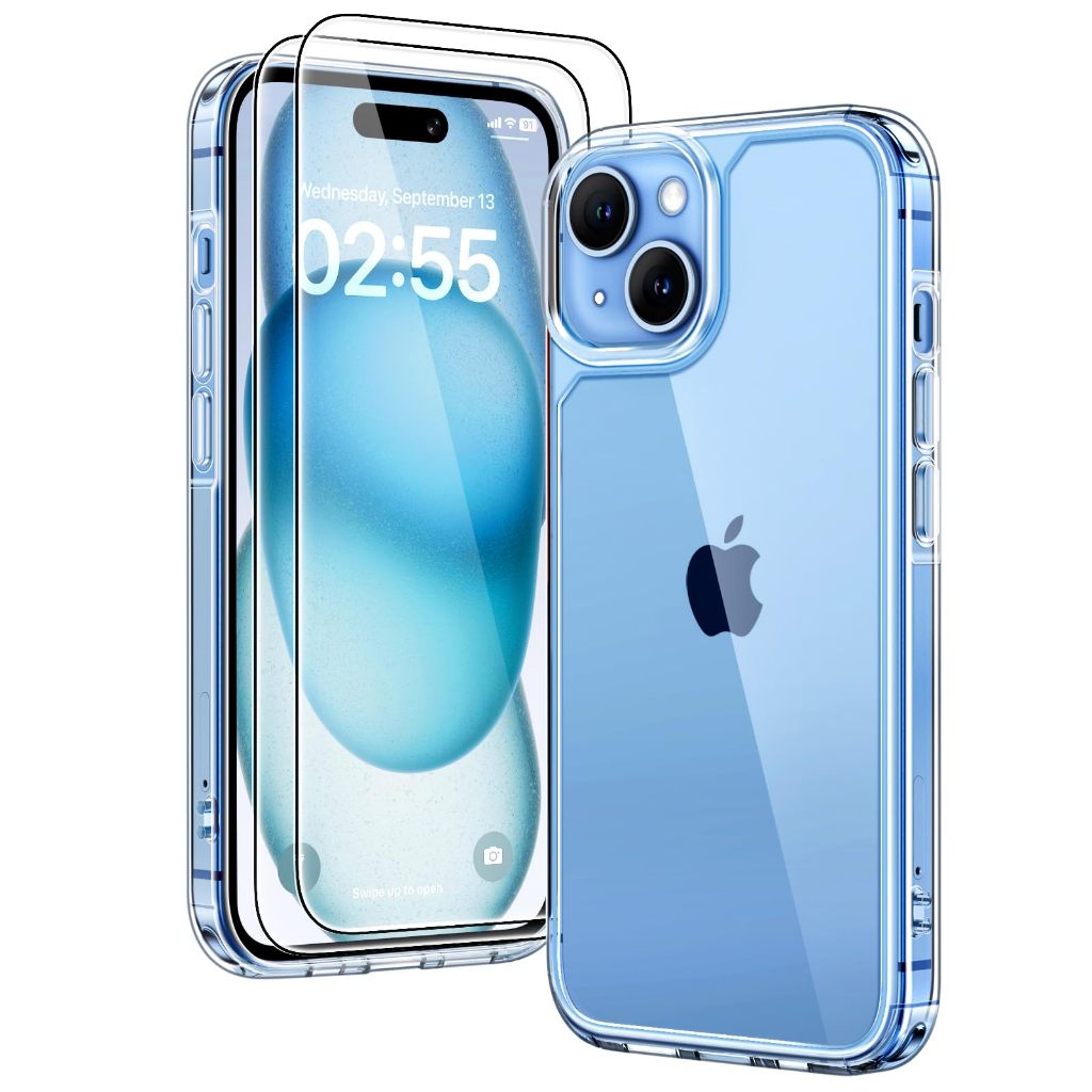 Capa Transparente p/ iPhone XR ao 14 Pro Max + Película de Vidro – Proteção 2 em 1