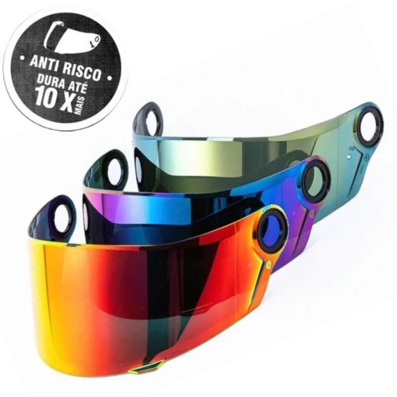 TSF | Viseira Antirisco Ls2 Ff358 Ff396 Fw3 Gt Camaleão Espelhada em Oferta na Shopee