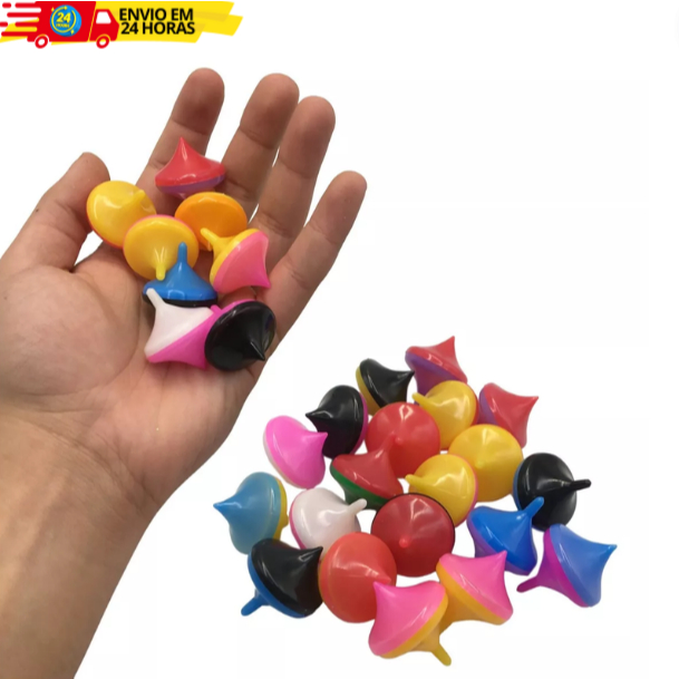 Kit Mini Brinquedo Pião Para Lembrancinhas Prenda junina e Decoração Aniversário e Evento
